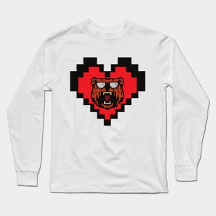 Pixel brown bear Long Sleeve T-Shirt